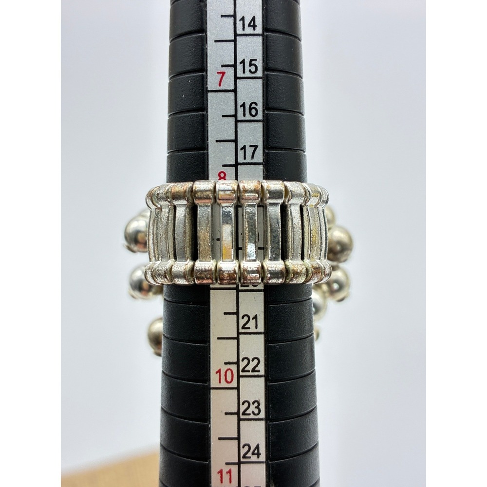 Statement Stretch Rings Lot of 3 Silver Cluster Grey Flower Autumn Beaded - Picture 2 of 13